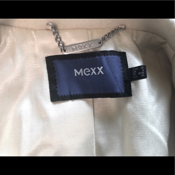 Mexx Cream Wool Pea Coat / Trench Coat - Picture 5 of 16